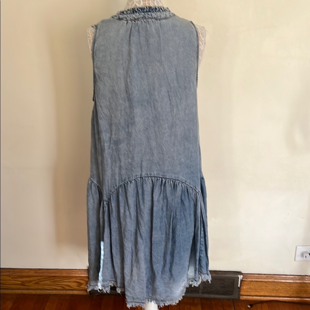 Catherine Malandrino Blue Jean like Smocked Ruffled Dress - Picture 7 of 11